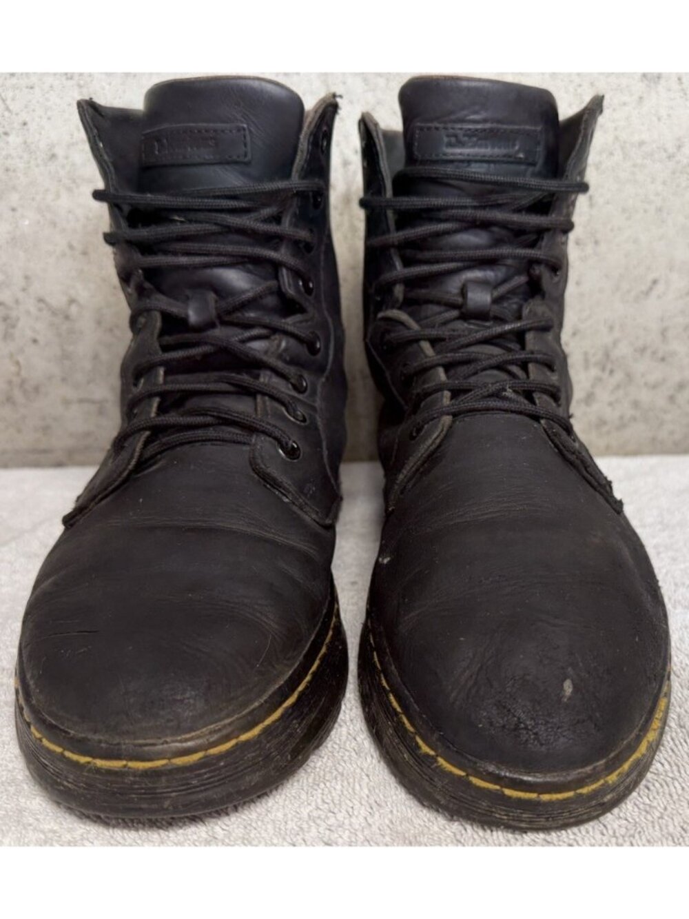 Dr Martens Combs Leather Black Combat Boots Mens 9 Womens 10 UK 8 EU 42